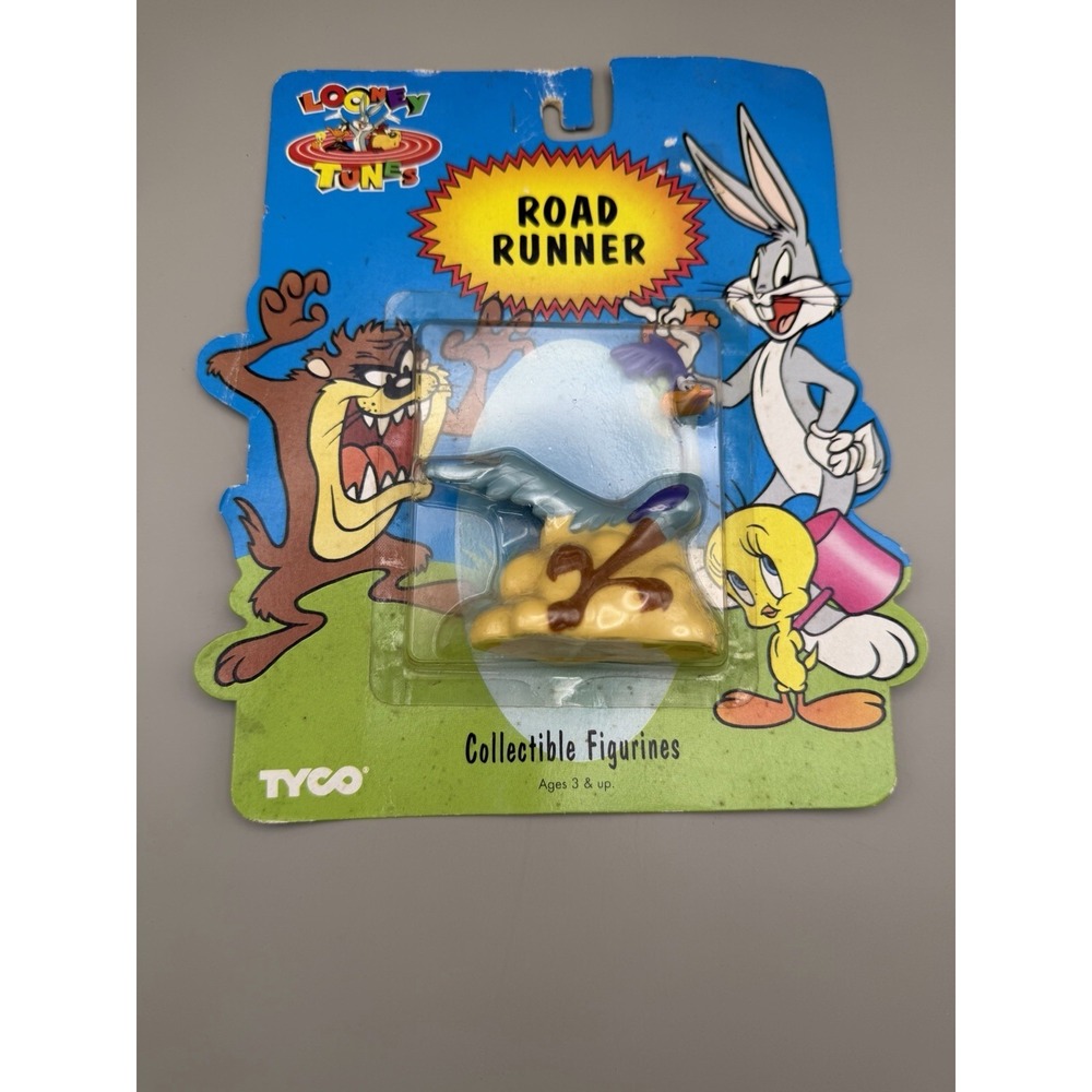 Vintage 1994 Tyco Looney Tunes Road Runner Figurine New Sealed Carded PVC Toy